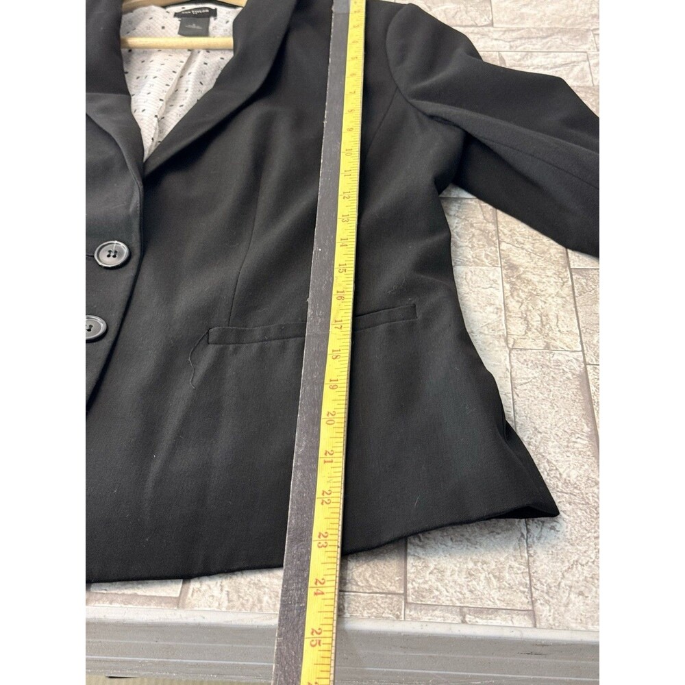 Ann Taylor women's size 8 jacket blazer black weave button front - Picture 5 of 13